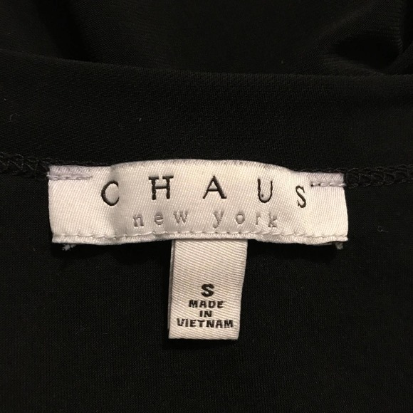 Chaus New York Black Tunic, Longer on Sides, Zipper on Shoulder, Size S - Picture 5 of 6